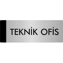 Metal Yönlendirme Levhası, Departman Kapı Isimliği Teknik Ofis 10x20 Cm Gümüş Renk
