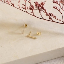 Goldkupe 14 Ayar Altın Uzun Taşlı Küpe 1,01 Gr-1399