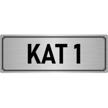 Metal Yönlendirme Levhası, Departman Kapı İsimliği Kat 1 10x20 cm Gümüş Renk