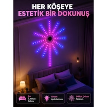 Telefon Kontrollü Rgb Fireworks Led Işık Çok Renkli Dekoratif Duvar Lambası