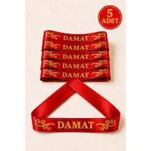 Azra Kına Kırmızı Damat Kurdelesi, Kol Bandı, Söz Nişan Düğün Kına Gecesi Eğlence Hediyelik Kol Kurdelesi, Kolluk 5 Adet