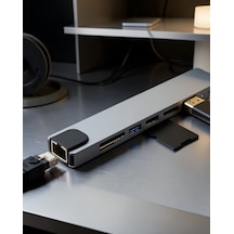 Type C Hub Usb Hdmı Ethernet Kart Okuyucu Uczzz Apple MacBook Uyumlu dönüştürücü-4