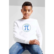 Tshirthane 14 Mart Dünya Pi Günü Baskılı Unisex Çocuk Beyaz Sweatshirt (528549154) Beyaz