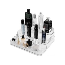 Folinda Akrilik Transparan Üç Katlı Organizer - Parfüm, Makyaj Ve Kozmetik Gösterim Rafı - Modern Masaüstü Depolama Kutusu Şeffaf