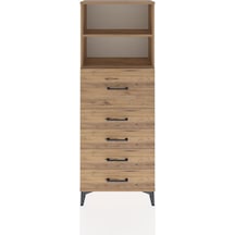 Arges Dolap 2 Raflı 5 Çekmeceli 60x30x163 Çam-çam Çam