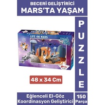 Premium Seri Eğlenceli El Göz Koordinasyon Beceri Geliştirici Çocuk 150 Parça Puzzle Mars'ta Yaşam