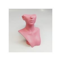 25 Cm Dekoratif Takı Mankeni, Takı Standı, Takı Organizeri, Kolye Küpe Sergileme Standı Pembe