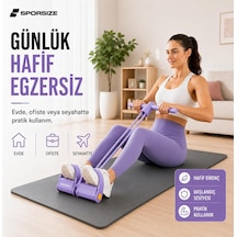 Body Trimmer Kadınlar İçin, 2 Tüplü Hafif Dirençli Ayak Pedallı Egzersiz Aleti, Başlangıç Seviyesi Evde Fitness Ekipmanı Lila