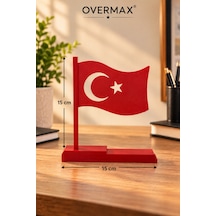 Dekoratif Masaüstü Türk Bayrağı 15x15 Cm Ay Yıldızlı 3d Tasarım Ofis, Ev Ve Masa Dekorasyonu Kırmızı Türk Bayrağı - 937354437