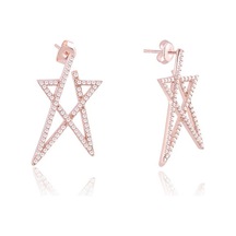 Emılıano Jewellery 925 Ayar Gümüş Yıldız Küpe Gold - Gümüş