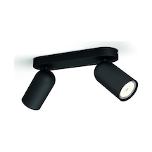 Philips Myliving Pongee Tavan/duvar 2'li Siyah Spot Lamba Gu10 Duy Ampul Birlikte Verilmez Çok Renkli