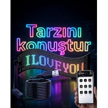 16x96 Led Yazı Paneli 60 Cm Esnek Rgb Işıklı Programlanabilir Ekran Diğer