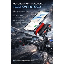 Bisiklet Motorsiklet Scooter Atv 360 Koruma Telefon Tutucu Tutacağı Siyah