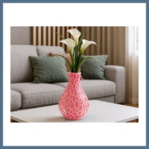 Buradabulabilirsin 3d Baskı Petek Dokulu Vazo - Delikli Dekoratif Vazo-pembe Bbz