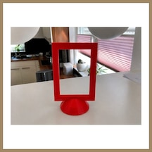 Bezos 3d Baskı Modern Fotoğraf Çerçevesi - Masaüstü Ve Raf Üstü Dekoratif Resimlik-kırmızı 22