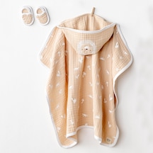Andywawa Smil All Day Ac24508 Erkek Bebek Muslin Havlu Set Set 80 x 80 - Bej