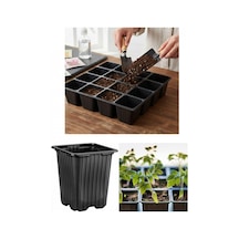 Fide Üretim Saksısı 100 Adet - Kare 8x8 Cm Vakum Saksı