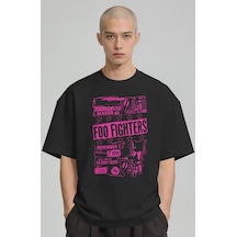Foo Fighters Rock Metal Müzik Grubu Baskılı Unisex Oversize Premi Siyah