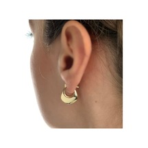 Sembol Gold Altın Küpe 14K 585 Parlak Çanta Tasarım 1.8 Cm Küpe Bombeli