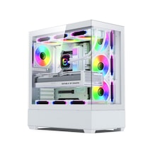 Zoko Alpha 7x120mm Argb Fan+kontrolcü+kumanda Pc Boş Beyaz Kasa
