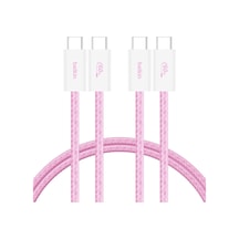 2'li Örgülü Usb-c - Usb-c Kablo, 1,5 M, 60 W, Yumuşak, Esnek Ve Hızlı Şarj Kablosu, İphone 17 Ve 16 Serisi, Galaxy S25, Pixel 10, İpad Pro Ve Daha Fazlasıyla Uyumlu, Pembe