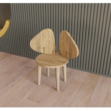 Çocuk Sandalyesi Çocuk Oturağı Fil Kulaklı Ahşap MDF Sandalye Montessori Sandalye TEKLİ Kahverengi