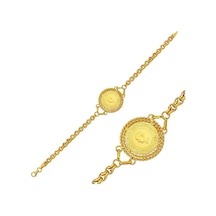 22 Ayar Çeyrek Altınlı Burgulu Bileklik