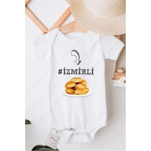 Hediyenza İzmirli Özel Tasarım Bebek Zıbın Pamuklu Çıtçıtlı Body Beyaz