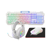 Rampage Fitment KM-GX7 Kablolu Gökkuşağı Aydınlatmalı Klavye + Mouse + Kulaklık + Mouse Pad