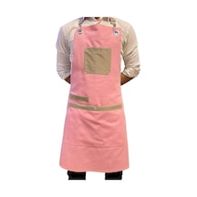 Pembe Trend Önlük Cafe Restoran Ayarlanabilir Askılı Önlük Model Pembe
