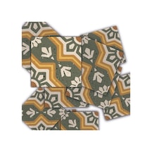 Tink Kendinden Yapışkanlı Yeşil Yıldız Metraj Desenli Pvc Karo Kaplama 20x20 Cm 6'lı Paket