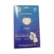 Dizaynmask Gümüş İyonlu Yıkanabilir Maske Beyaz - L