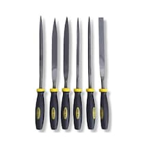 Mini Eğe Seti, 6 Parça, 5x180 Mm, Çelik, Kaymaz Saplı, Metal Ve Ahşap İşleme İçin