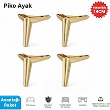 Piko 14 Cm Altın 4 Adet Koltuk Baza Tv Ünitesi Yatak Odası Konsol Çocuk Ve Genç Odası Ayağı Altın