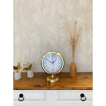 Gold Metal Desenli Masa Saati 25 20 Cm Renkli