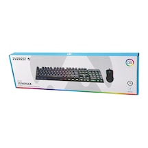 Ers Siyah Gökkuşağı Işıklı Usb Kablolu Oyuncu Klavye - Mouse Set