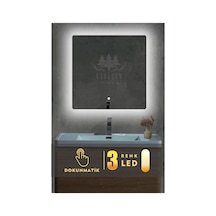 Led Işıklı Kare Ayna Beyaz