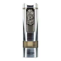 Lubinski Lion Sehpalı Delicili Tek Torch Puro Çakmağı Silver Lb-148