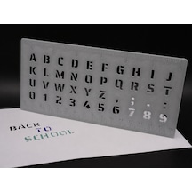 3d Baskı Alfabe, Rakam Ve Cetvel Şablonu - Yazı Çizim Kalıbı - Gri Diğer