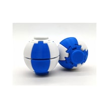 Alvera Press Küresi 3d Baskı Dönüşen Mekanik Fidget Stres Oyuncağı-mavi-beyaz