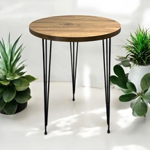 Zigon Sehpa A.çam Metal Tel Ayak Beyaz - Atlantik Çam