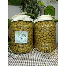Aydın Yöresi Çekiçte Eğri Çekirdek Cinsi Sofralık Tatlandırılmış Kırma Yeşil Zeytin 6 Kg
