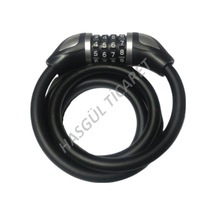 Hsgl Şifreli Halat Kilit 12mm x 120cm Değişken Şifreli Siyah - Fuşya