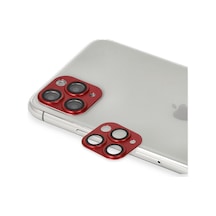 İphone 11 Pro Max Pers Alüminyum Kamera Lens - Kırmızı