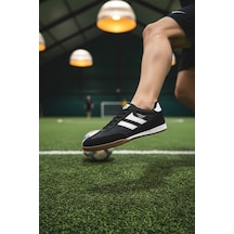 Enoch Classic-court Düz Taban Futsal Halı Saha Ayakkabısı Siyah Beyaz