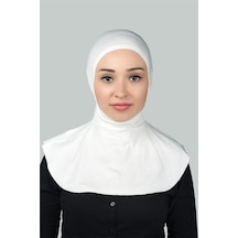 Kadın Tesettür Pratik Boyunluklu Hijab - Sporcu Bone Ekru