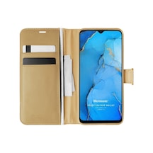Oppo Reno 3 Kılıf Standlı Kapaklı Korumalı Gold R58959:gold