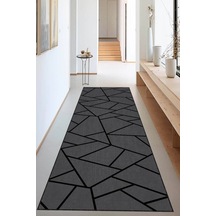 Antrasit Kaymaz Geometrik Kesme Rulo Özel Ölçü Yolluk Ar1492n11