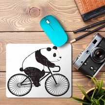 Bisiklet Süren Panda Baskılı Mousepad Mouse Pad