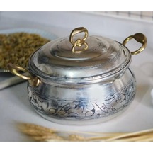 Bakır Tencere Güveç Model Oyma Nakış İşleme 22 CM